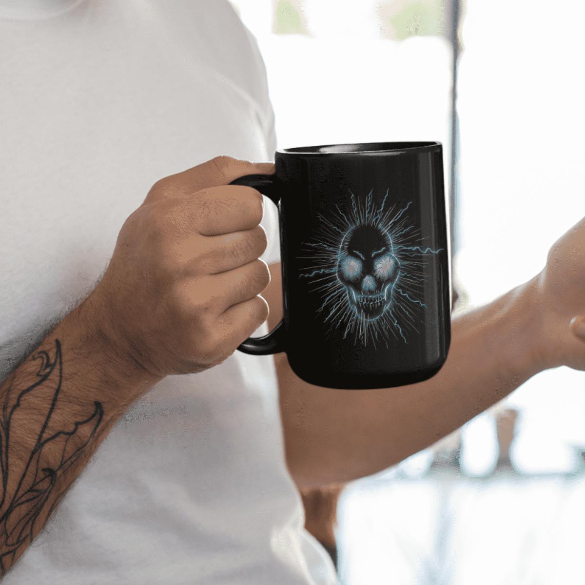 Seasons of the Skulls Summer Blue Skull 15 oz. Black Mug image 3