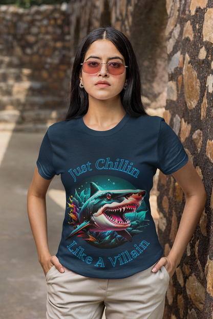 Shark Just Chillin Like a Villain T-Shirt