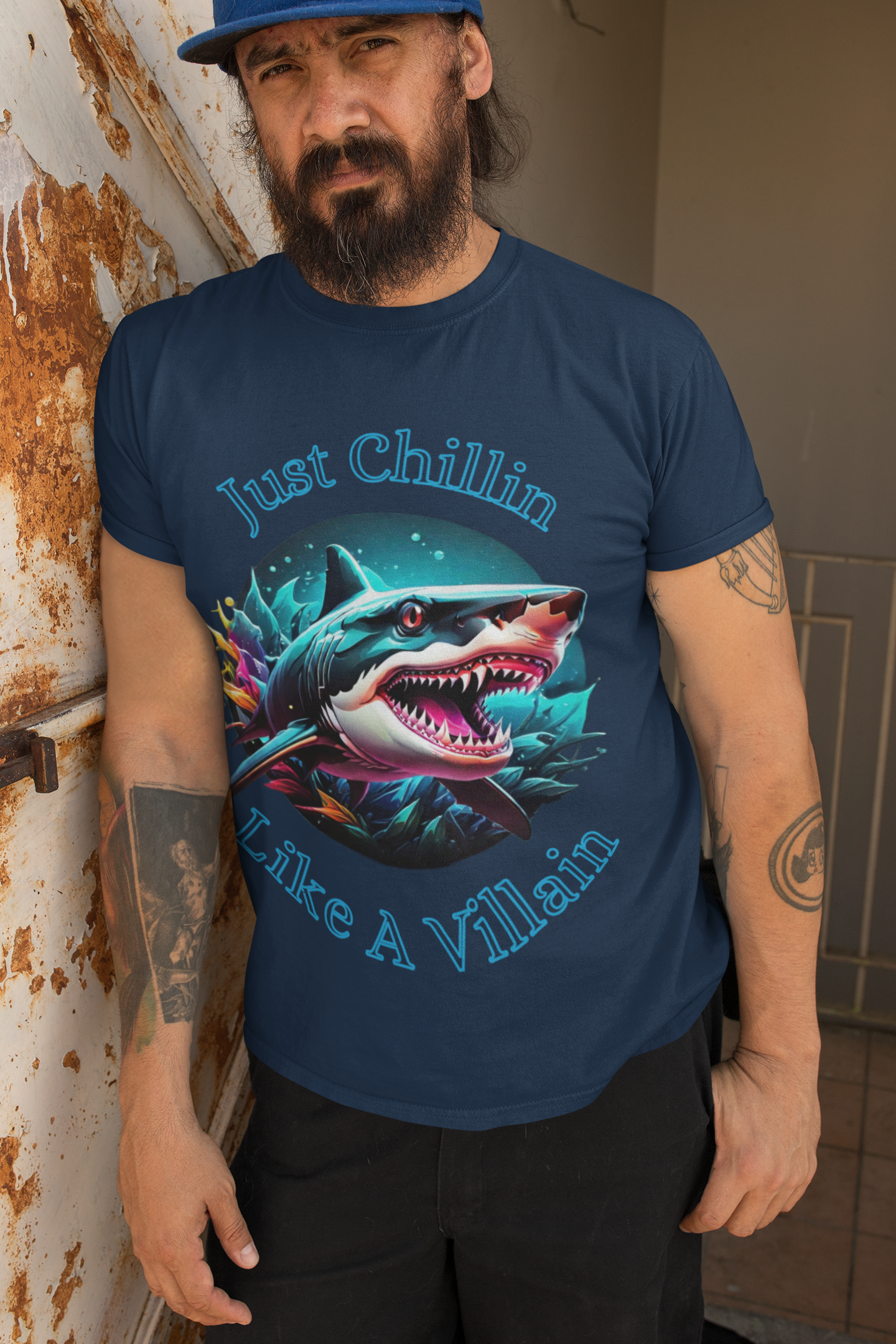 Shark Just Chillin Like a Villain T-Shirt